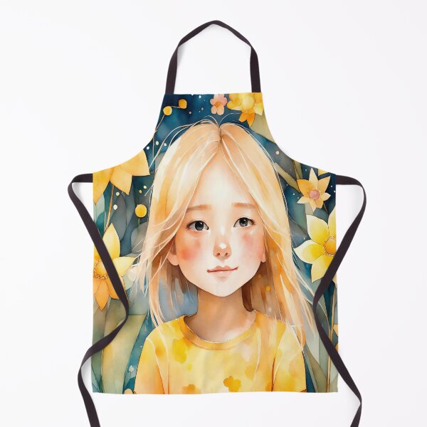 Item preview, Cute blond girl wiith yellow flowers designed and sold by DWeyers.