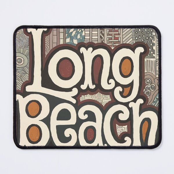 Item preview, Long Beach City Vintage Whimsical Retro Typography Art designed and sold by Witty Shirts.