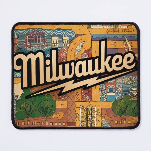 Item preview, Milwaukee City Vintage Whimsical Retro Typography Art designed and sold by Witty Shirts.