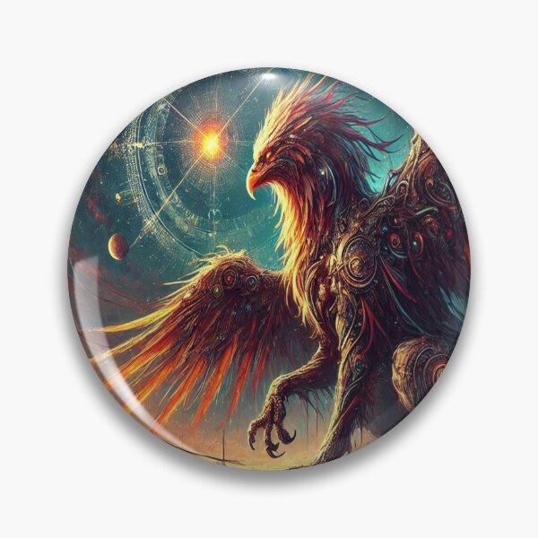 Item preview, AI generated griffin, dystopian fantasy designed and sold by AI-this-is-AI.