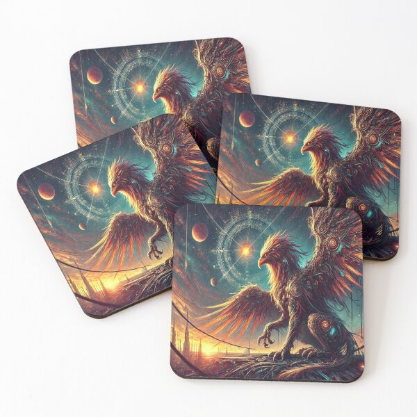 Item preview, AI generated griffin, dystopian fantasy designed and sold by AI-this-is-AI.
