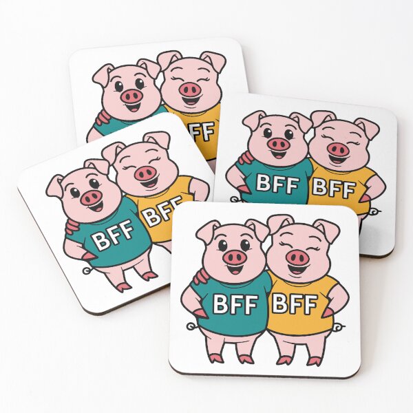 Item preview, BFF Pigs Cartoon Illustration designed and sold by theartfulaspie.