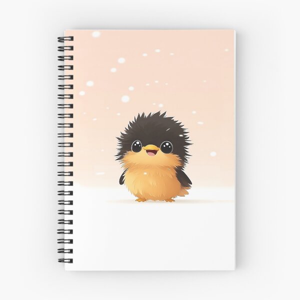Item preview, Adorable Cartoon Chick in Snowy Pink Background designed and sold by GoldenTealArts.