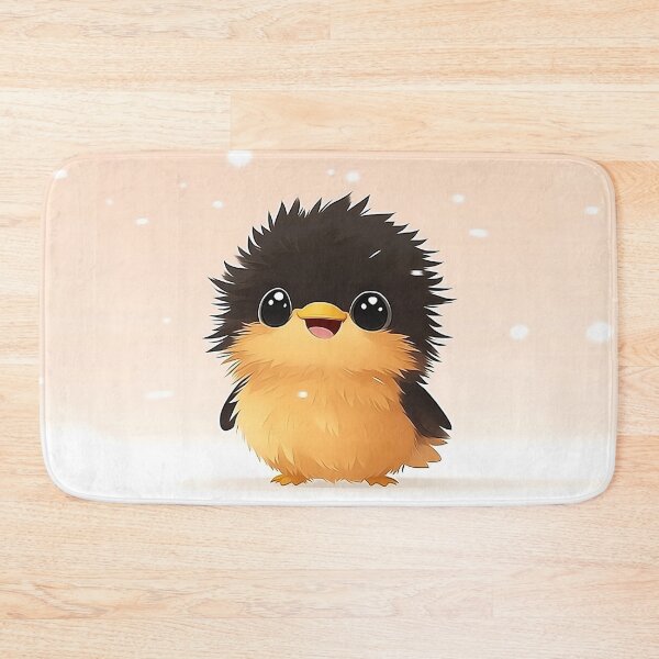 Item preview, Adorable Cartoon Chick in Snowy Pink Background designed and sold by GoldenTealArts.