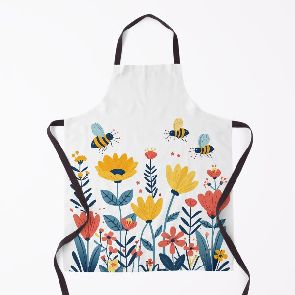 Item preview, Whimsical Flowers and Bees – Vibrant Nature Illustration designed and sold by SavinMercantile.