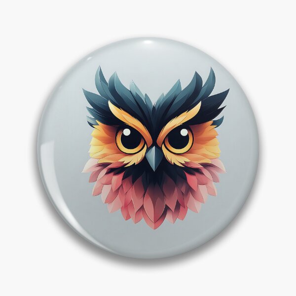 Item preview, Colorful Owl Head Minimalist Vector Logo designed and sold by GoldenTealArts.