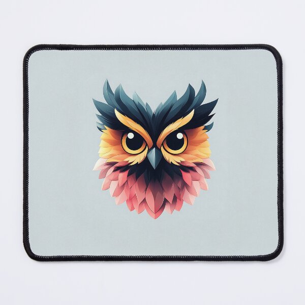 Item preview, Colorful Owl Head Minimalist Vector Logo designed and sold by GoldenTealArts.
