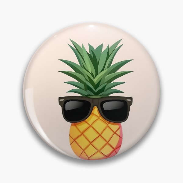 Item preview, Cute Pineapple Wearing Sunglasses Minimalist Logo designed and sold by GoldenTealArts.