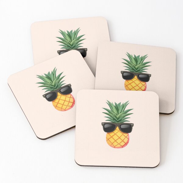 Item preview, Cute Pineapple Wearing Sunglasses Minimalist Logo designed and sold by GoldenTealArts.
