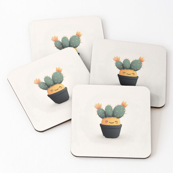Item preview, Adorable Smiling Cactus Vector Illustration designed and sold by GoldenTealArts.