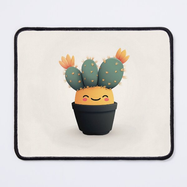 Item preview, Adorable Smiling Cactus Vector Illustration designed and sold by GoldenTealArts.