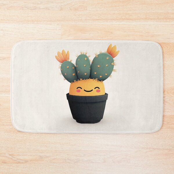 Item preview, Adorable Smiling Cactus Vector Illustration designed and sold by GoldenTealArts.