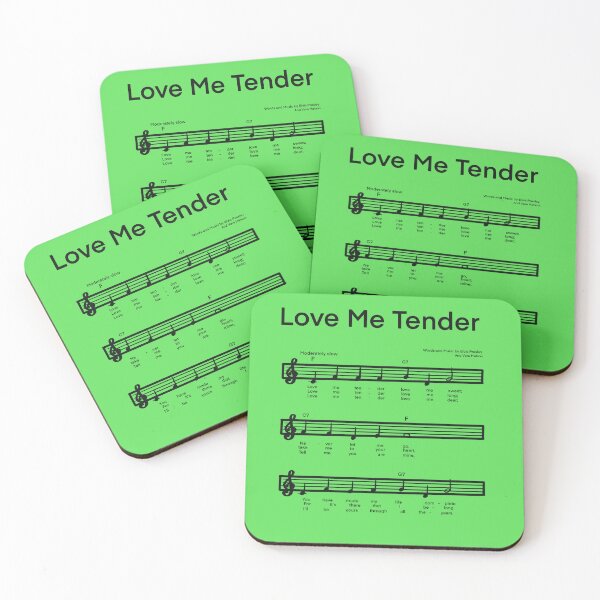 Item preview, LOVE ME TENDER Music with GREEN background designed and sold by MonicaArtist.
