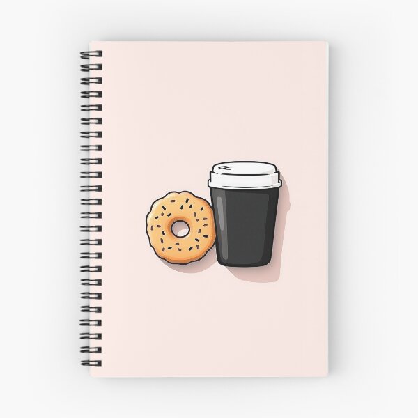 Item preview, Cartoon Coffee Cup and Doughnut Illustration designed and sold by GoldenTealArts.