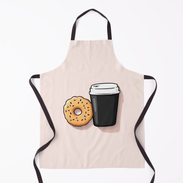 Item preview, Cartoon Coffee Cup and Doughnut Illustration designed and sold by GoldenTealArts.