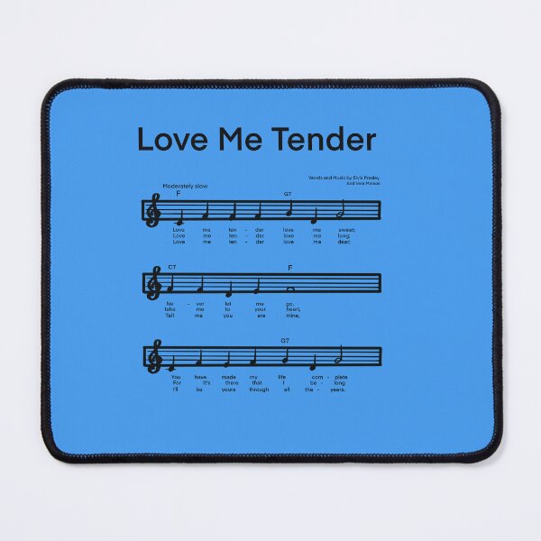 Item preview, LOVE ME TENDER Music with BLUE background designed and sold by MonicaArtist.