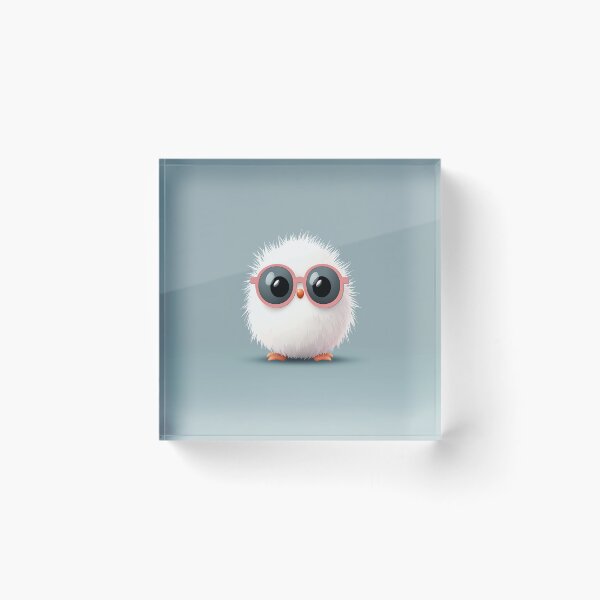 Item preview, Fluffy Chick Wearing Glasses Vector Illustration designed and sold by GoldenTealArts.