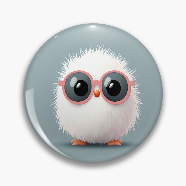 Item preview, Fluffy Chick Wearing Glasses Vector Illustration designed and sold by GoldenTealArts.