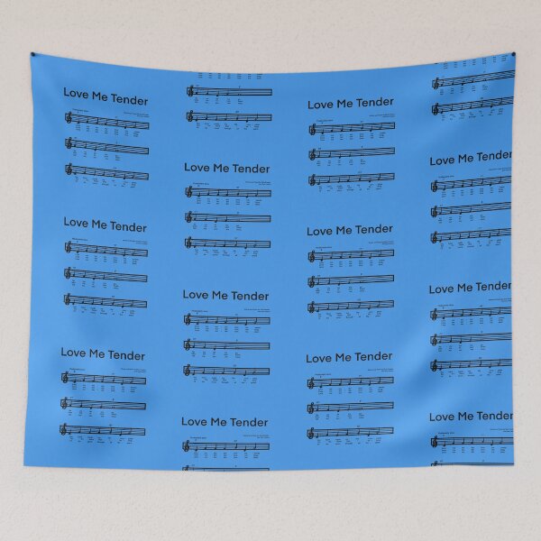 Item preview, LOVE ME TENDER Music with BLUE background designed and sold by MonicaArtist.