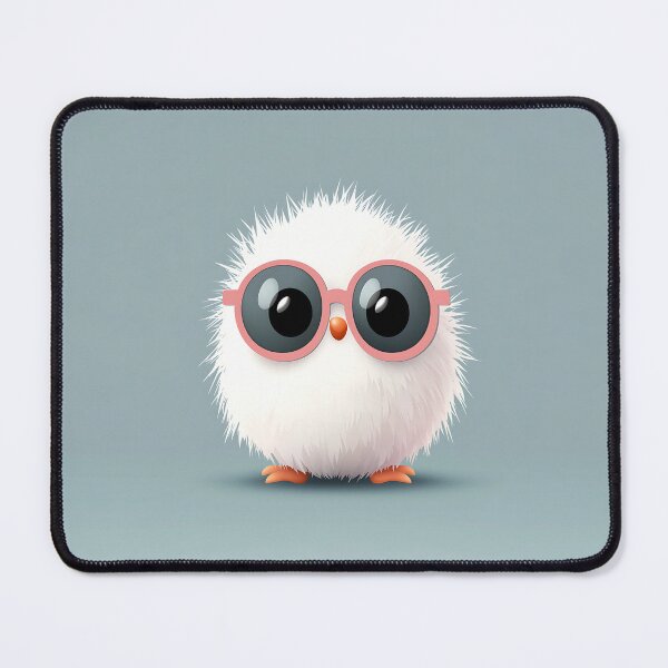 Item preview, Fluffy Chick Wearing Glasses Vector Illustration designed and sold by GoldenTealArts.