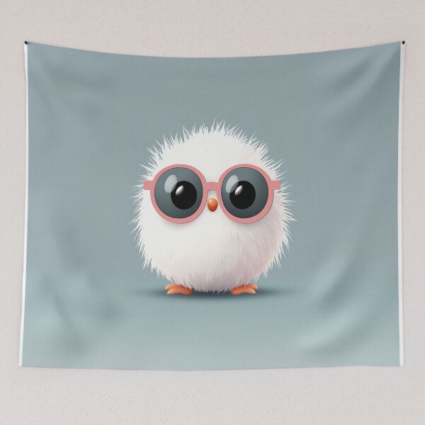 Item preview, Fluffy Chick Wearing Glasses Vector Illustration designed and sold by GoldenTealArts.