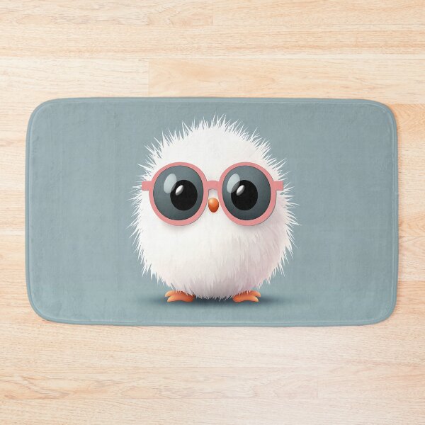 Item preview, Fluffy Chick Wearing Glasses Vector Illustration designed and sold by GoldenTealArts.