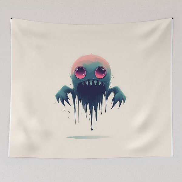Item preview, Cute Minimalist Monster Illustration with Dripping Details designed and sold by GoldenTealArts.