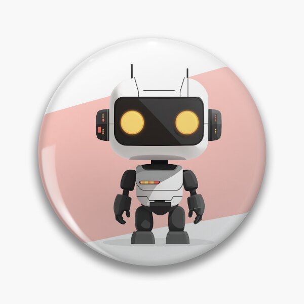 Item preview, Cute Minimalist Robot Illustration with Glowing Details designed and sold by GoldenTealArts.