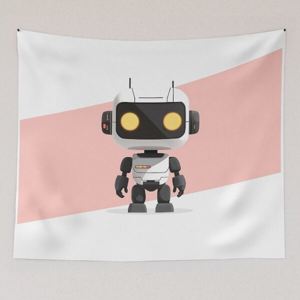 Item preview, Cute Minimalist Robot Illustration with Glowing Details designed and sold by GoldenTealArts.