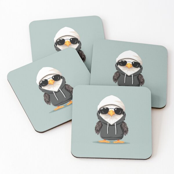 Item preview, Cool Cartoon Eagle in Stylish Hoodie Illustration designed and sold by GoldenTealArts.