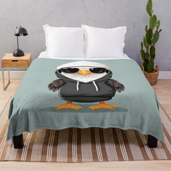 Item preview, Cool Cartoon Eagle in Stylish Hoodie Illustration designed and sold by GoldenTealArts.