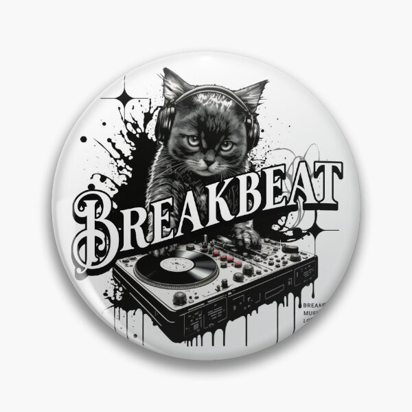 Item preview, BREAKBEAT  - Feline The Breaks (Black)  designed and sold by Discothreadz.