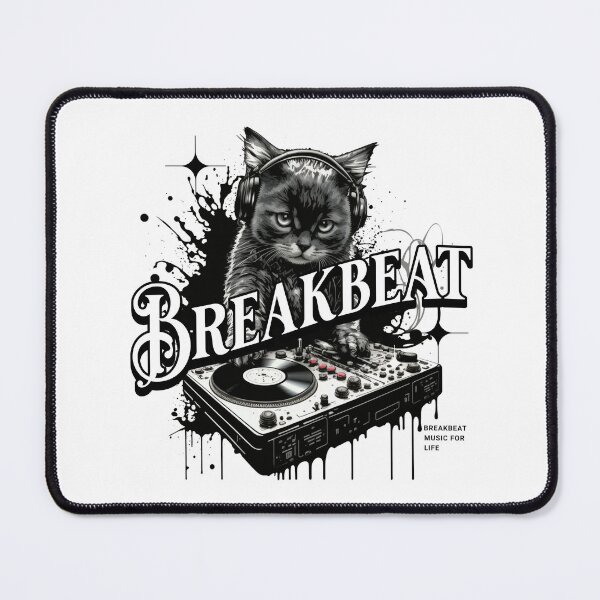 Item preview, BREAKBEAT  - Feline The Breaks (Black)  designed and sold by Discothreadz.