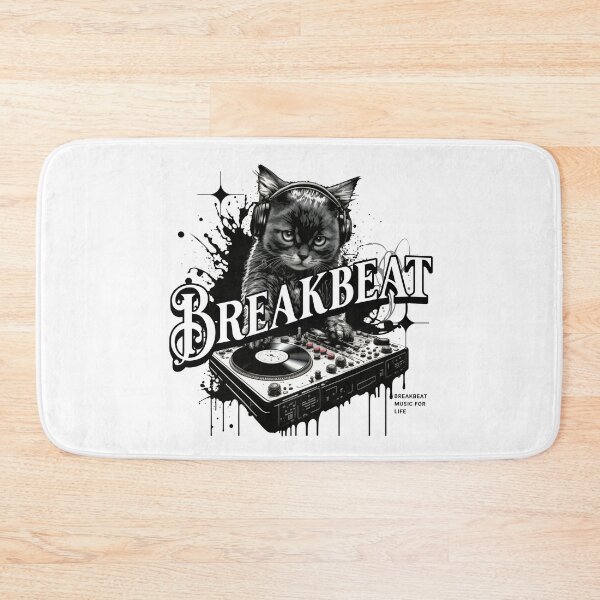 Item preview, BREAKBEAT  - Feline The Breaks (Black)  designed and sold by Discothreadz.