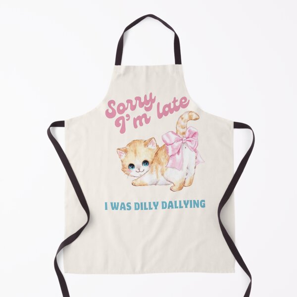 Item preview, Sorry I’m late I was dilly dallying, cute little ginger cat designed and sold by coloursforkids.
