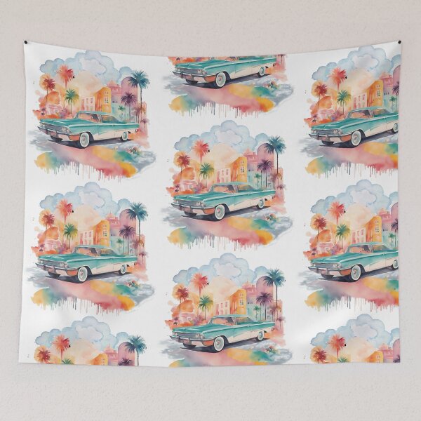 Item preview, Classic Car in an Artistic Cityscape designed and sold by Angellacelin.