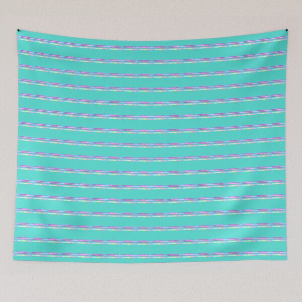 Item preview, Cute turquoise soft rainbow striped | Blue green horizontal stripes designed and sold by lausn.