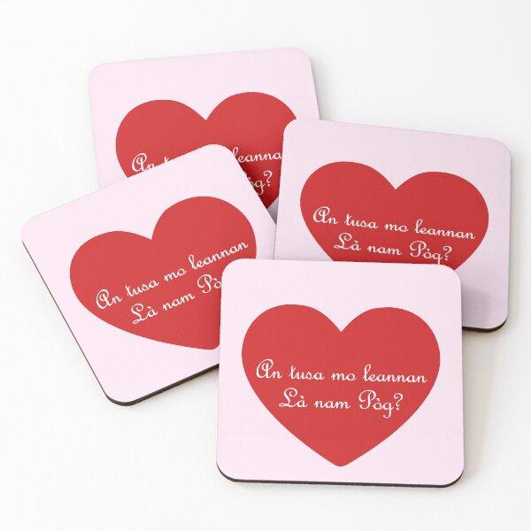 Item preview, be my Valentine? | an tusa mo leannan Là nam Pòg? (Scottish Gaelic) in red heart designed and sold by Mamaidh Made.