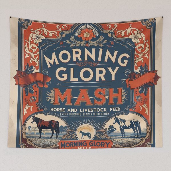 Item preview, feed sack horses morning glory farmhouse designed and sold by Marcee Duggar.