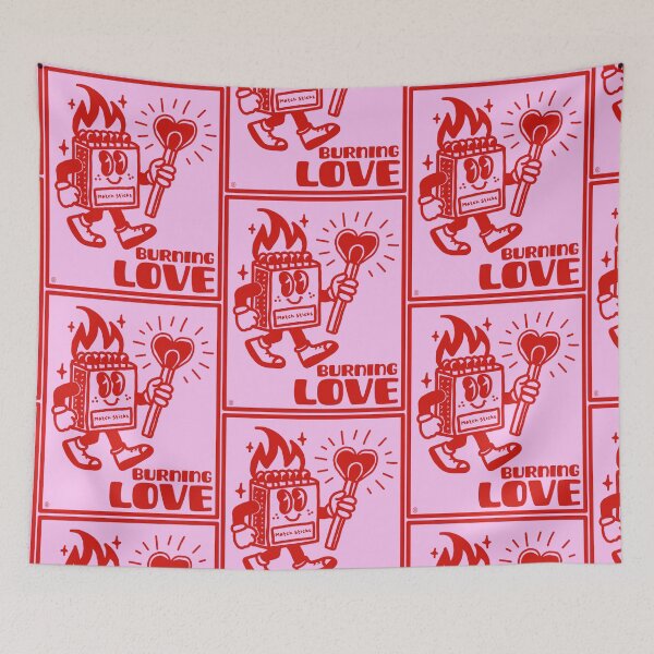 Item preview, Burning Love Retro Matchstick Valentine Design designed and sold by petiteToulon.