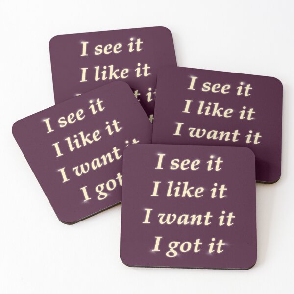 Item preview, I see it, I like it, I want it, I got it. Positive affirmation. designed and sold by Annet KY.