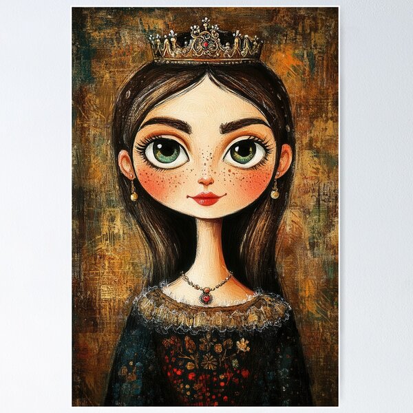 Item preview, Portrait series of crowned women in rich and textured styles designed and sold by Piotrek0001.