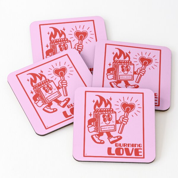 Item preview, Burning Love Retro Matchstick Valentine Design designed and sold by petiteToulon.
