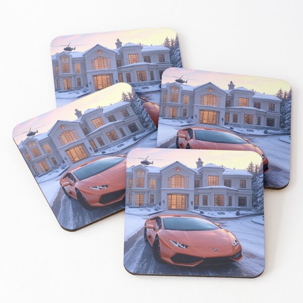 Item preview, The Billionaire’s Dream: Mega Mansion with an Orange Supercar designed and sold by GrizzlyCollective.