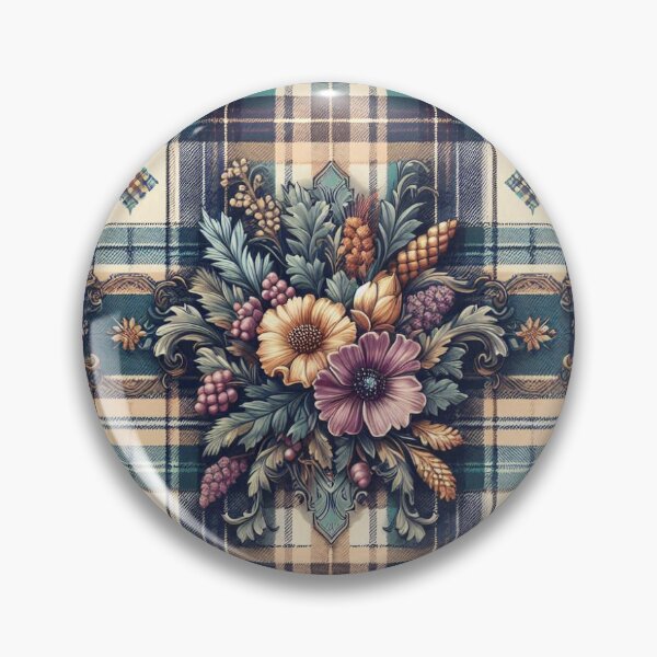 Item preview, Elegant Tartan Floral Pattern - Seamless Vintage Tile Design designed and sold by Frank-DigiArt.