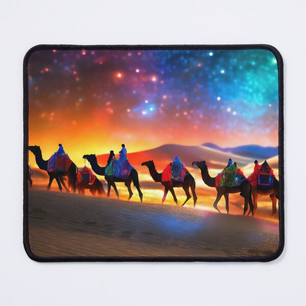 Item preview, Arabian camels silhouettes caravan through dessert sand dunes by Craitza designed and sold by House of Sadu by Craitza.