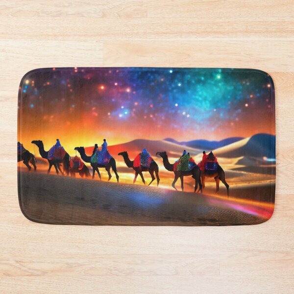 Item preview, Arabian camels silhouettes caravan through dessert sand dunes by Craitza designed and sold by House of Sadu by Craitza.