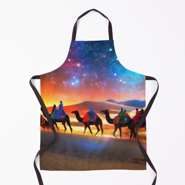 Item preview, Arabian camels silhouettes caravan through dessert sand dunes by Craitza designed and sold by House of Sadu by Craitza.