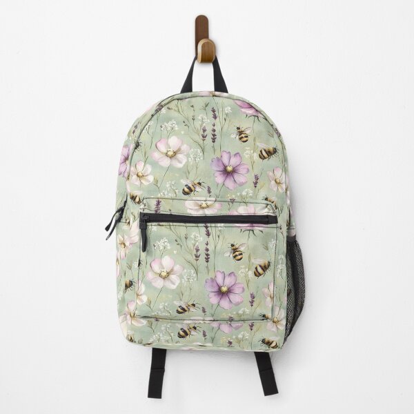 Item preview, Rustic Watercolor Wildflower and Bee Pattern – Nature-Inspired Design designed and sold by GASCE Studio.