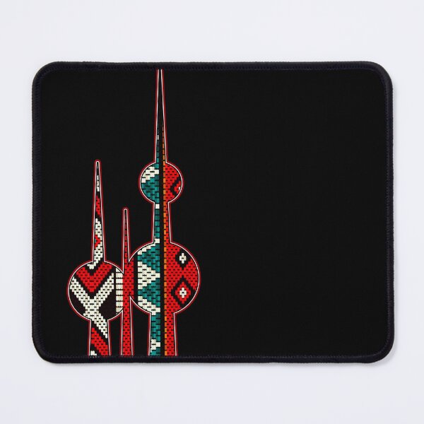 Item preview, Kuwait Towers Icon Made Of A Beautiful Traditional Style Vintage Sadu Weaving Pattern designed and sold by House of Sadu by Craitza.